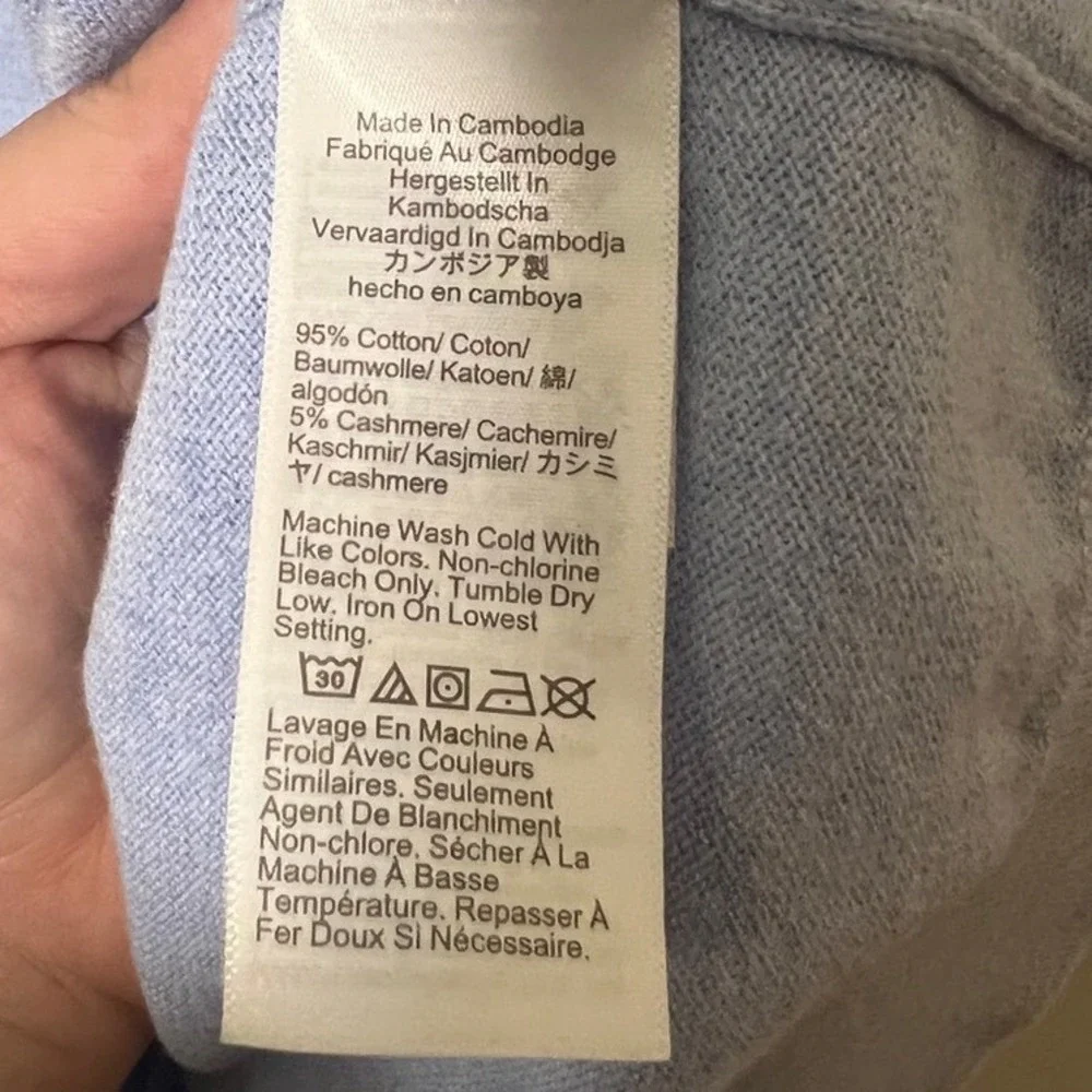 J. Crew Short Sleeve Top Light Blue Casual Women Size XXL Cotton Cashmere